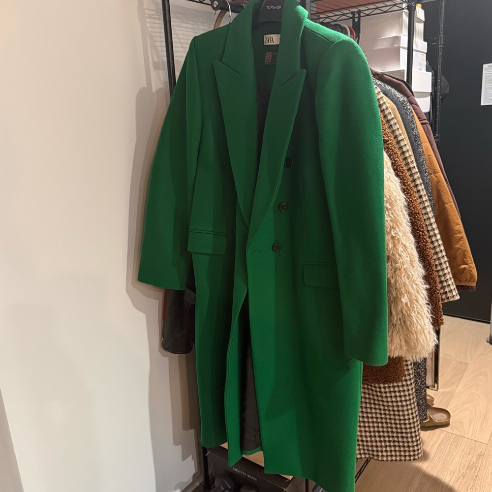 Zara Green Manteco Wool Coat